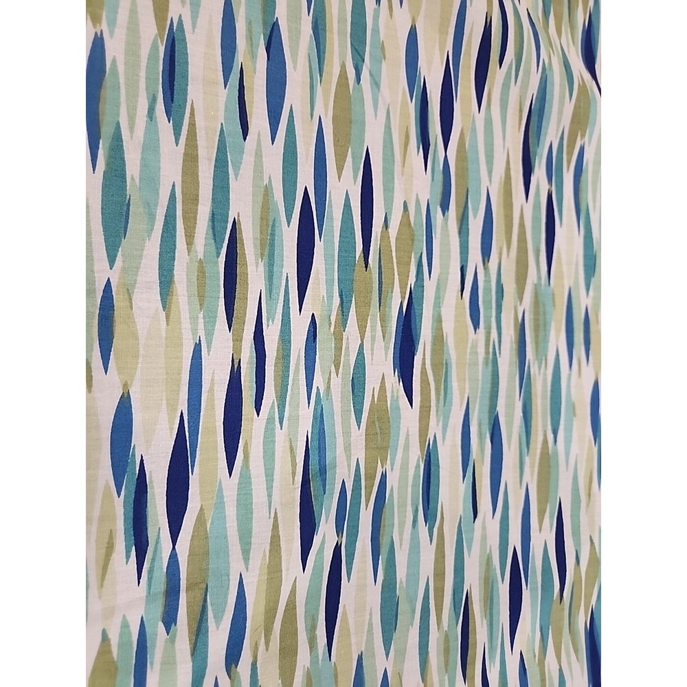 WAVERLY Queen Size Bedskirt Teal Aqua Navy Sea Glass Coastal Beach 16" Drop